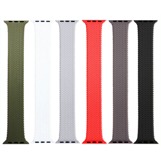 38/42mm Knit Style Silicone Rubber Watch Band Bracelet for Apple iWatch 4/5/6 JY81015