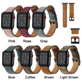 38/42mm Vintage Genuine Leather Watch Band Strap for Apple iWatch 3/4/5/6 JY81016