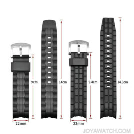 22mm Curved PU Rubber Watch Strap for Casio Edifice EF-550 EF-523 JY82013
