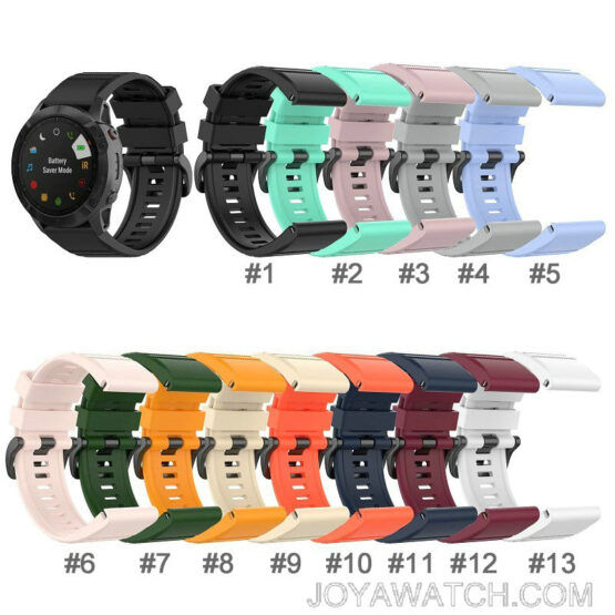 Quick Release Silicone Watch Band for Garmin Fenix 6 6X 5 5X