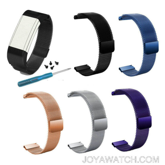 Steel Mesh Band Bracelet for Garmin Vivosmart HR Plus Approach X10 X40