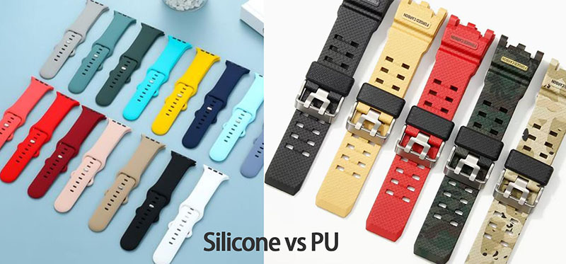silicone and pu watch bands